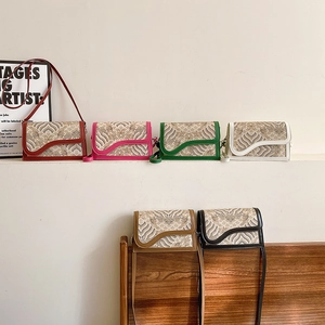 Embossed Chinese style crossbody bags in six colors with phoenix jacquard patterns