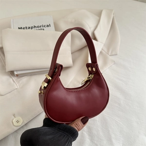 Borsa a Tracolla Mini Mezzaluna Donna in Pelle PU Vintage Borsa Sotto l'Ascella Con Hardware Dorato Stampa Leopardata