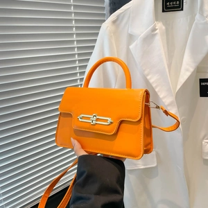 2025 Spring New Retro PU Leather Small Square Crossbody Bag For Women Trendy Fashion Handbag With Metal Lock And Adjustable Strap