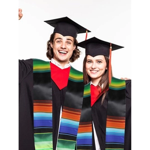 Mexican style rainbow graduation stole scarf for academic ceremonies on graduation gown