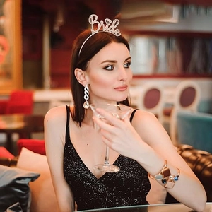 Sparkling crystal 'Bride' headband and bridal crown for bachelorette party accessories