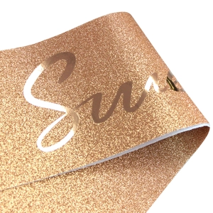 Rose gold glitter Sweet 16 sash with metallic Sun lettering for birthday celebrations