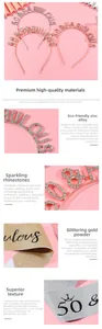 Détails du diadème strass 50 et Fabulous or rose avec écharpes en tissu pailleté