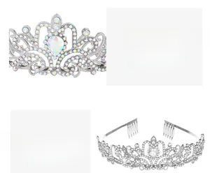 Vista macro della tiara di cristallo che mostra l'incastonatura e il pettine sicuro