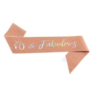 Sparkling rose gold glitter 40 and Fabulous sash for women's birthday party celebration