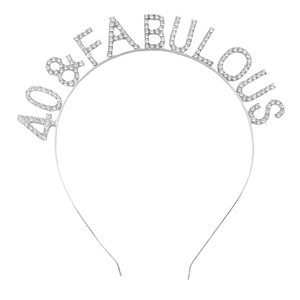 Ασημένια στέκα 40 & Fabulous με στρας στέμμα για γυναίκες δώρο πάρτι γενεθλίων εορτασμού
