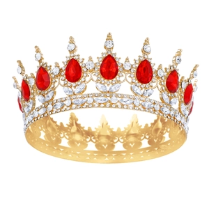 Baroque Zinc Alloy Rhinestone Bridal Crown Tiara For Wedding Birthday Party Pageant Princess Vintage Hair Accessories