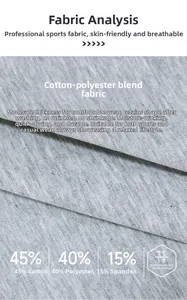 Macro shot of grey marl fabric made of 45% cotton, 40% polyester, and 15% spandex blend