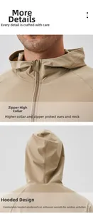 Vues détaillées de la veste de sport pour homme avec col montant et capuche coupe-vent