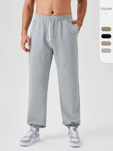Men Casual Sport Joggers Sweatpants Loose Fit Drawstring Waist Ribbed Cuffs Running Training Fitness Outdoor Long Pants