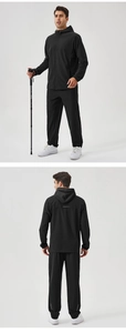 Ensemble veste et pantalon de sport pour hommes avec fermeture éclair et capuche
