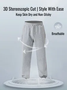Men's grey athletic joggers featuring a 3D ergonomic fit and breathable knitted fabric