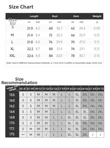 Guide des tailles montrant la longueur et le tour de poitrine pour le soutien-gorge de yoga