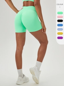 Women High Waist Yoga Shorts Sexy Scrunch Butt Hip Lifting Sporty Gym Fitness Running Workout Tight Nylon Spandex Shorts