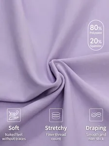 Lila Yoga-Oberteil mit halbem Reißverschluss aus 80% Polyester und 20% Elasthan-Gewebe