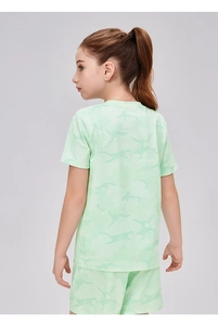Détail de l'ensemble de sport camouflage respirant pour enfants en tissu léger