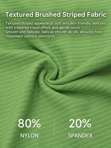 Canotta yoga verde a coste in 80% nylon e 20% spandex con morbido tessuto strutturato
