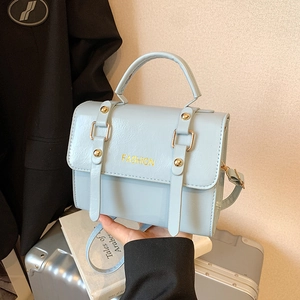 British Retro Style Women PU Leather Square Shoulder Bag Fashion Lettering Crossbody Handbag With Baseball Pendant Bags