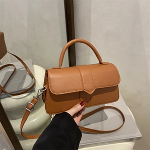 Vintage PU Leather Small Square Bag For Women Fashion Urban Minimalist Flap Shoulder Crossbody Bag With Handle Daily Purse