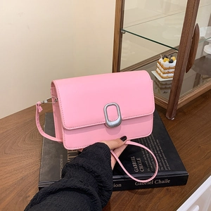 Minimalist Korean Style Women Small Square Crossbody Bag Solid Color PU Leather Fashion Shoulder Bag For Daily Use