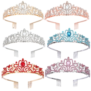 Luxury Alloy Rhinestone Bridal Crown Tiara Headband Elegant Vintage Scrollwork Headpiece For Women Wedding Birthday Party Fashion Hair Accessories