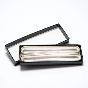 Silver spring metal sleeve garters for men in premium black rectangle gift box