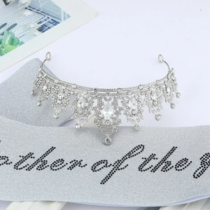 Silver crystal tiara and Mother of the Year sash set for Mother's Day celebrations