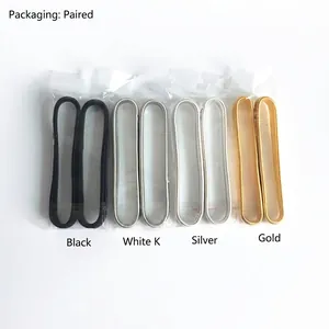 Elastic metal sleeve garters set in black gold silver and white gold finish