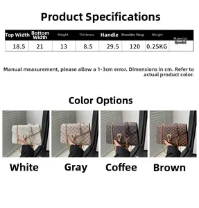 Tableau des tailles détaillé et dimensions pour le sac à bandoulière rétro à chaîne