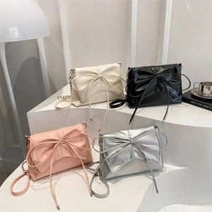 Sac à Épaule Nœud en Cuir PU à la Mode pour Femmes Sac Carré Petit à Bandoulière Grande Capacité Sac à Main Tendance Navetteur
