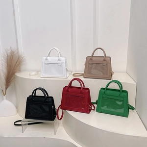 Minimalist beach style PU leather handbags set with PVC window in five colors