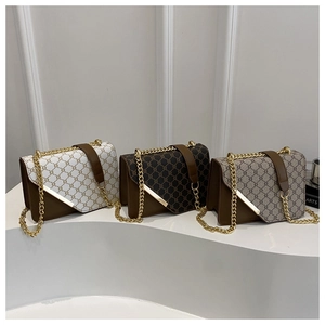 Detailed comparison of three vintage printed messenger bags with elegant metal hardware