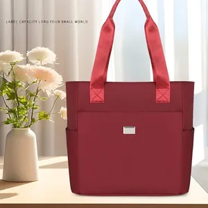 Borsa a Tracolla Minimalista da Donna in Tessuto Oxford Grande Capacità Impermeabile Tote Bag Borsa da Sottobraccio alla Moda