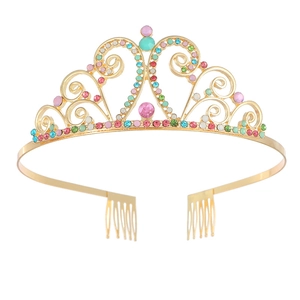 Luxury Alloy Rhinestone Crown Headband For Women Bridal Wedding Evening Banquet Accessories Birthday Party Tiara Hair Jewelry