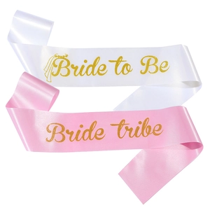 Bride To Be Sash Gold Glitter Satin Wedding Bachelorette Party Ceremonial Belt For Women Bridal Shower Decorations Team Bride Tribe