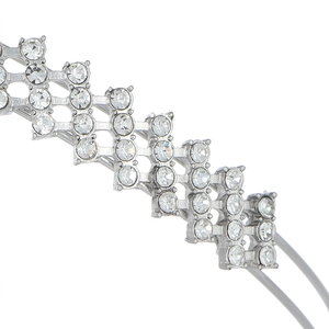 Corona da sposa in argento con tre file di cristalli scintillanti per acconciature