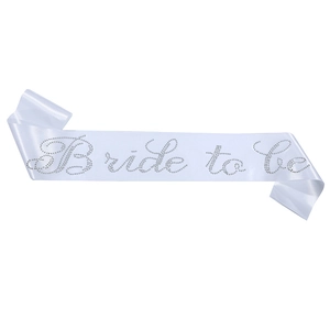 Banda Bride to Be de satén blanco con diamantes de imitación para fiestas nupciales