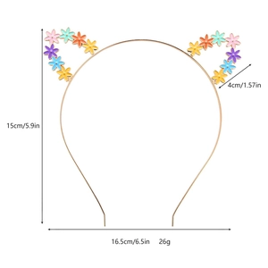 Guida dettagliata alle dimensioni del cerchietto con orecchie di gatto e fiori di cristallo