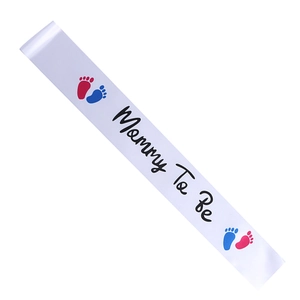 Baby Shower Sash Polyester Satin Mommy To Be Printed Sash For Pregnant Women Gender Reveal Party Decoration Accessory