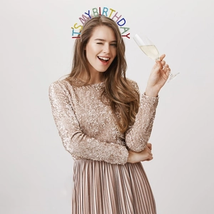 Regenbogen Strass 'IT'S MY BIRTHDAY' Haarreif Krone für Damen Geburtstagsparty