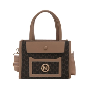 Large capacity tote bag with letter print pattern and adjustable wide shoulder strap