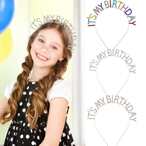 Strahlender 'IT'S MY BIRTHDAY' Haarreif mit funkelnden Strasssteinen für Geburtstage