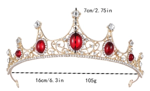 Dimensions de la couronne de mariée baroque montrant 16 cm de diamètre et 7 cm de hauteur