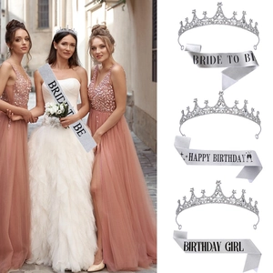 Set Di Diadema Corona Di Compleanno In Cristallo E Fascia Per Donna Ragazza Birthday Queen Birthday Girl Bride To Be Decorazioni Per Feste Fascia In Lega