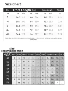 Detailed size chart for women's yoga jacket with measurements and weight recommendations