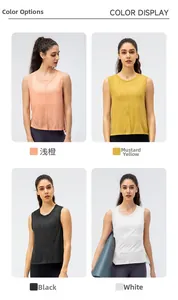 Opzioni colore della canotta sportiva da donna in arancione, giallo, nero e bianco