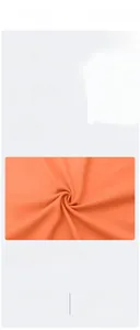 Macro shot of orange yoga top fabric with 4-way stretch and brushed stripe texture