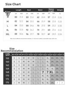 Guide des tailles détaillé pour robe de tennis à manches longues avec mesures en cm/pouces