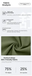 Détail du tissu côtelé de haut de yoga en 75% Nylon et 25% Élasthanne de couleur olive