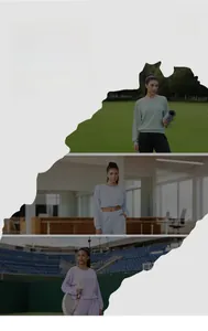 Détail de t-shirts de sport à manches longues en maille gaufrée avec poignets côtelés variés